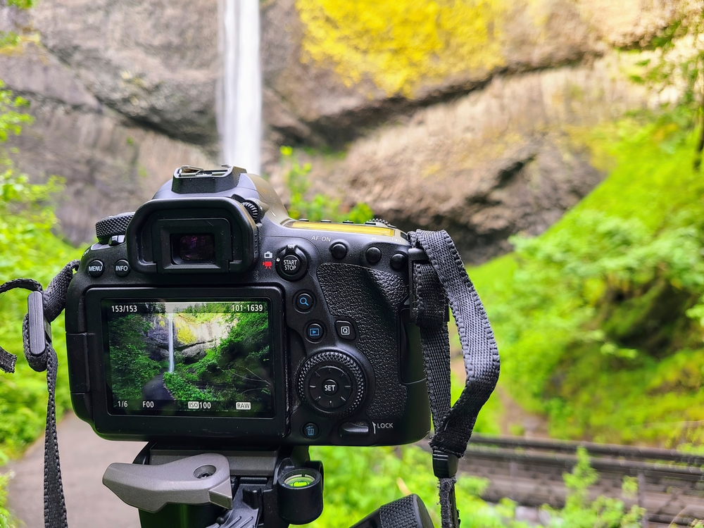 Camera Capturing Waterfall