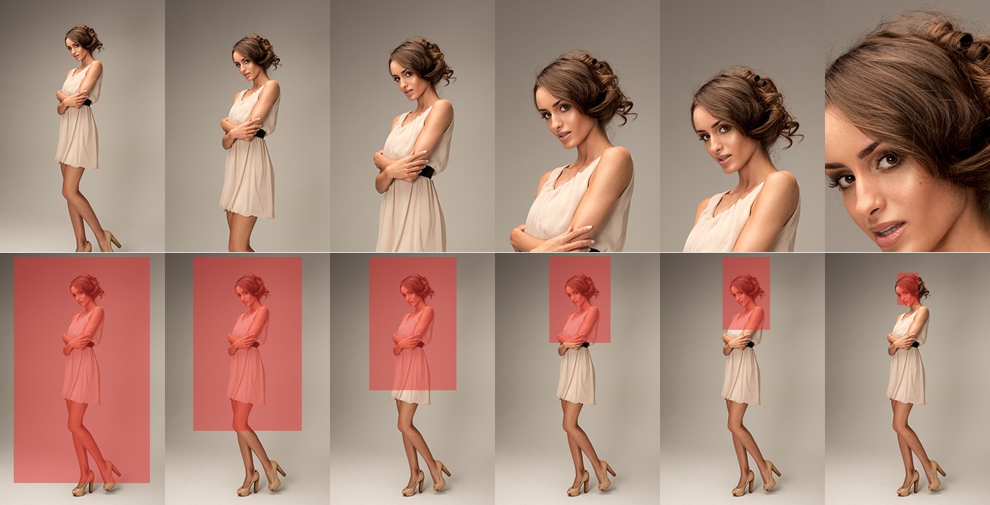 Different Crops of a portrait