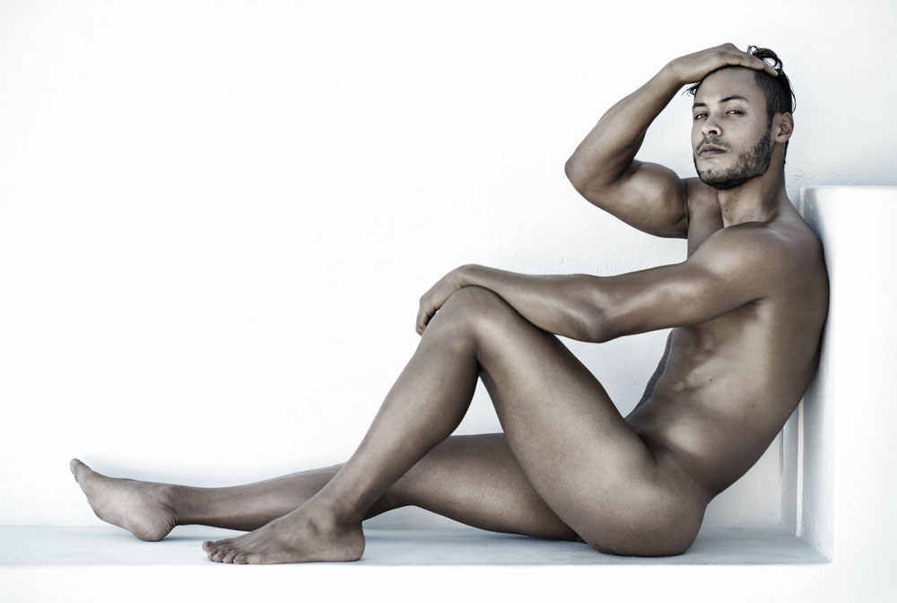 fit man posing nude