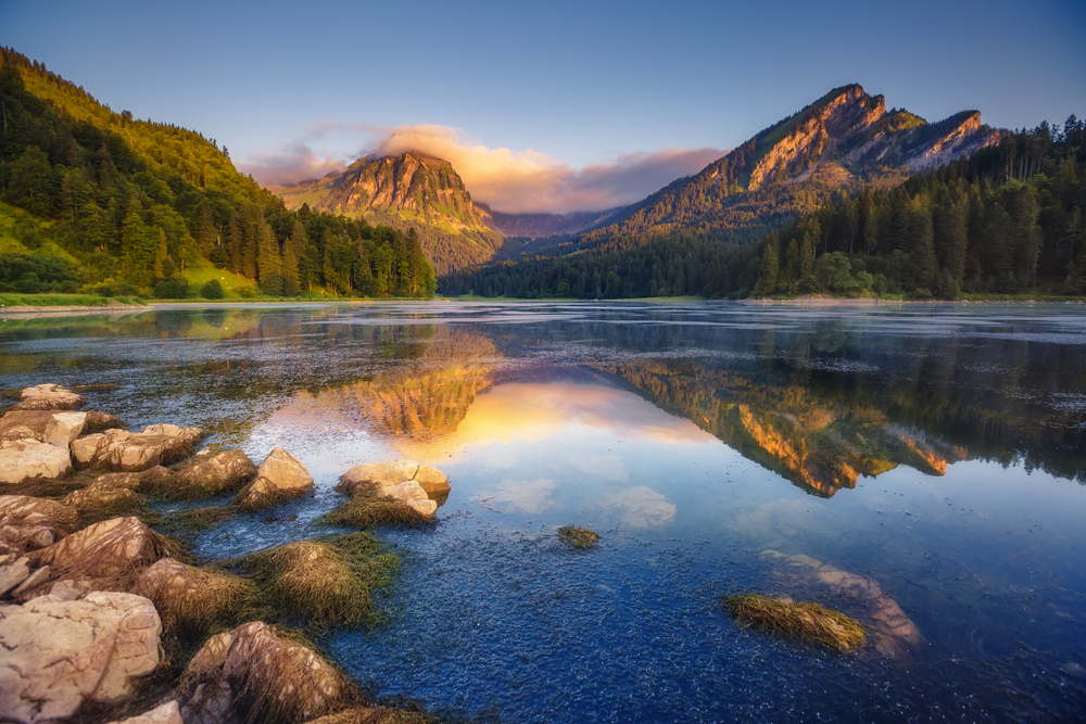 Lake Obersee Nafels, Mt. Brunnelistock, Swiss Alps