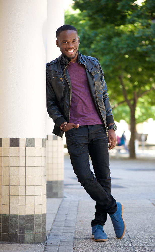 Man leaning to the side