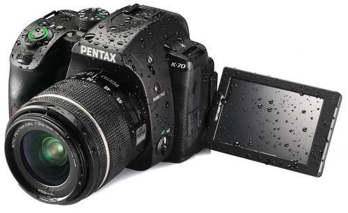 Pentax K-70 all wet with water drops