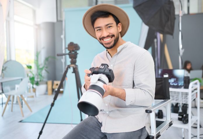 Photographer in his studio