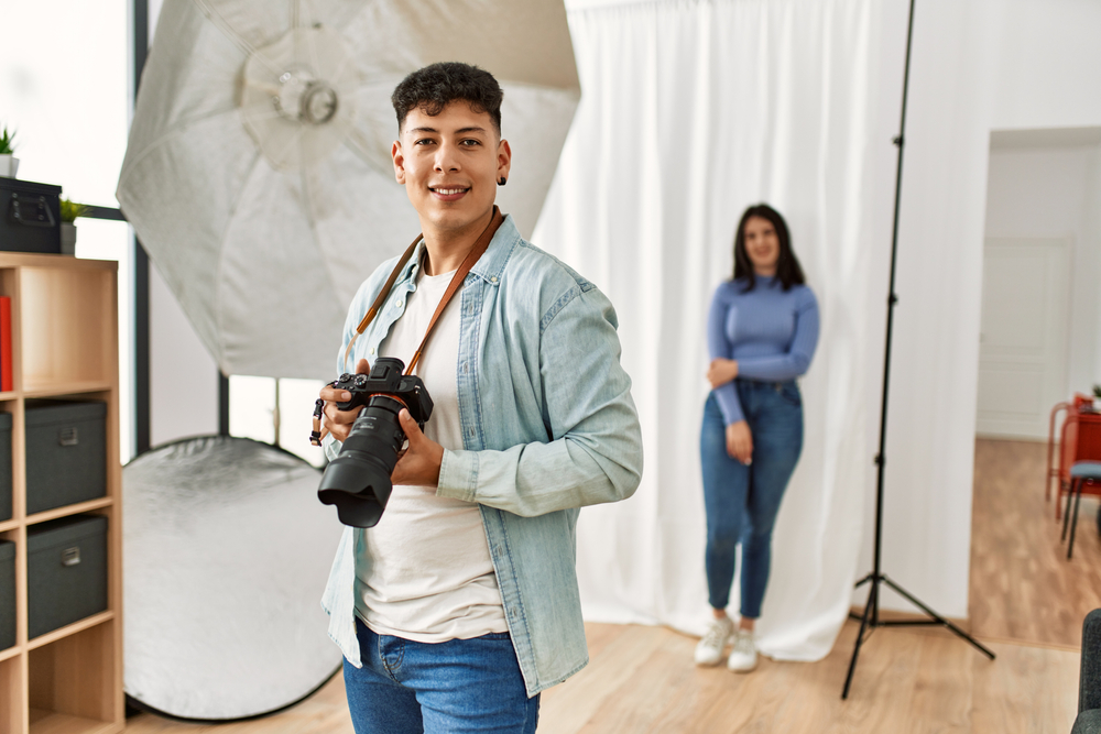 professional photographer in his studio